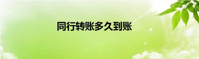 本地同行转账多久到账_转账方式影响_同行转账到账时间